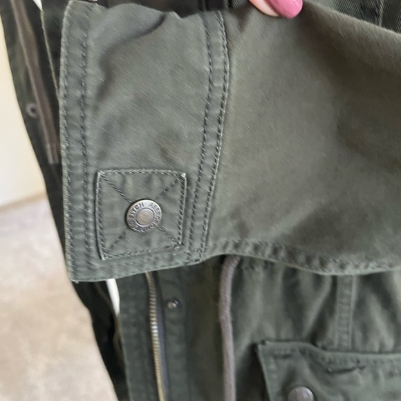 Abercrombie & Fitch Green Military 100% Cotton Zip Front Jacket  XS - Picture 5 of 6